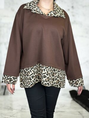 Πουκαμισόμπλουζα με λεοπάρ στοιχεία