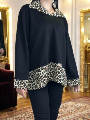 Πουκαμισόμπλουζα με λεοπάρ στοιχεία