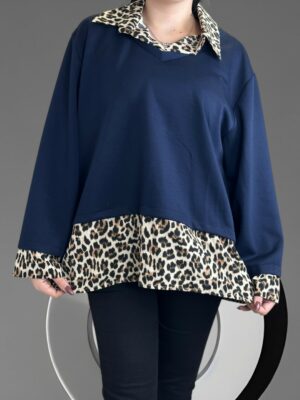 Πουκαμισόμπλουζα με λεοπάρ στοιχεία
