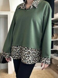 Πουκαμισόμπλουζα με λεοπάρ στοιχεία