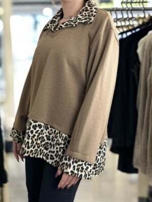 Πουκαμισόμπλουζα με λεοπάρ στοιχεία