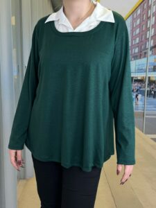 Μπλούζα πουκάμισο με άσπρο γιακά για elegant look