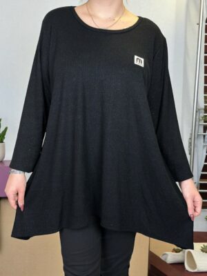 Μπλούζα με λάμψη από ασημί κλωστή και σχέδιο μύτες