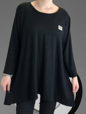 Μπλούζα με λάμψη από ασημί κλωστή και σχέδιο μύτες