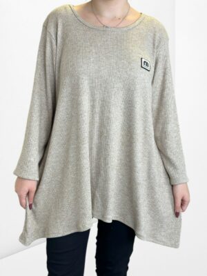 Μπλούζα με λάμψη από ασημί κλωστή και σχέδιο μύτες