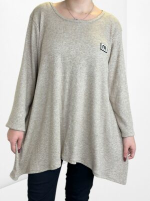 Μπλούζα με λάμψη από ασημί κλωστή και σχέδιο μύτες