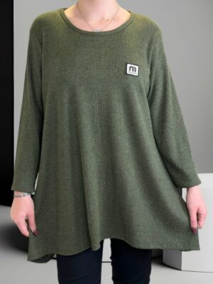 Μπλούζα με λάμψη από ασημί κλωστή και σχέδιο μύτες