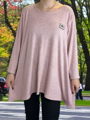 Μπλούζα με λάμψη από ασημί κλωστή και σχέδιο μύτες