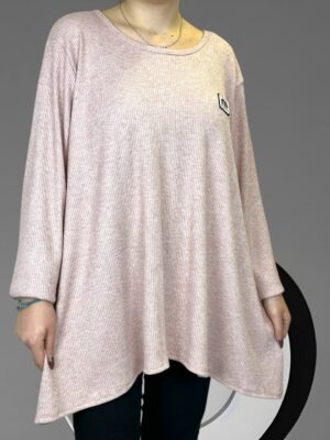 Μπλούζα με λάμψη από ασημί κλωστή και σχέδιο μύτες