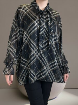 Μπλούζα μουσελίνα με δέσιμο στο λαιμό