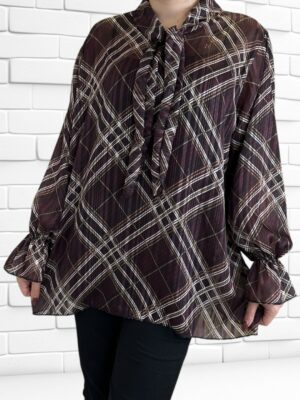 Μπλούζα μουσελίνα με δέσιμο στο λαιμό