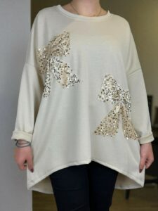 Μπλούζα φούτερ με παγιετένια λεπτομέρεια