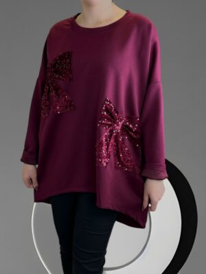 Μπλούζα φούτερ με παγιετένια λεπτομέρεια