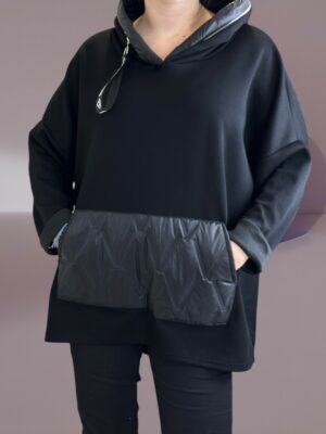 Casual μπλούζα φούτερ με τσέπη μπροστά