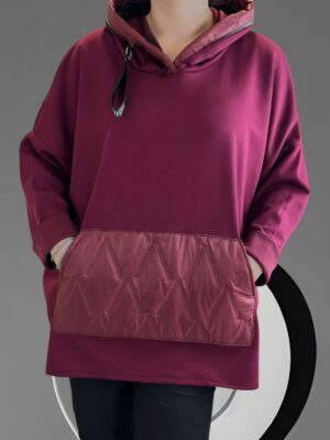 Casual μπλούζα φούτερ με τσέπη μπροστά