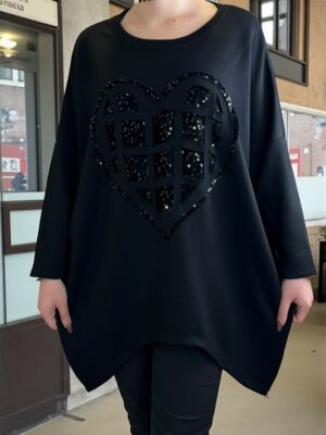 Μπλούζα με παγιετένιο σχέδιο μπροστά