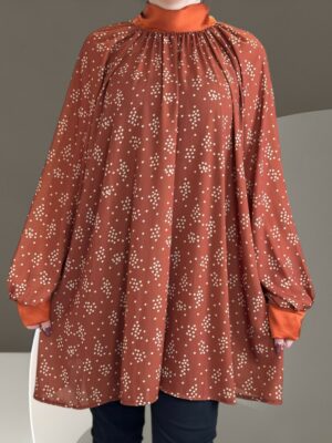 Πουκάμισο με φιόγκο πίσω για κομψές εμφανίσεις<br/><small class="dmm_sku">Κωδικός προϊόντος: 8362-κεραμιδι</small>