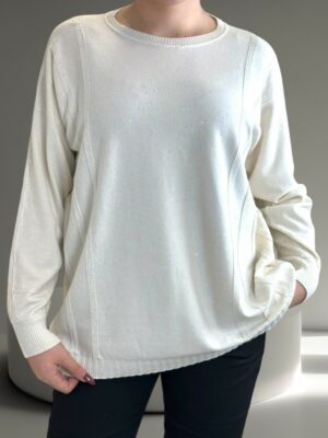 Πλεκτό πουλόβερ με στρογγυλή λαιμόκοψη