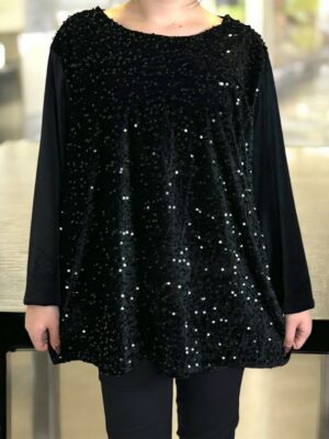 Μπλούζα με μπροστινή παγιέτα