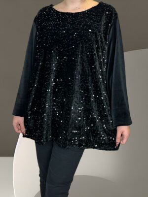 Μπλούζα με μπροστινή παγιέτα