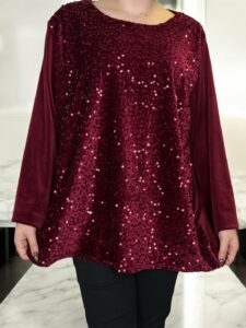 Μπλούζα με μπροστινή παγιέτα