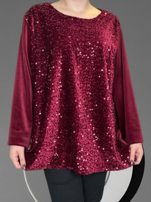 Μπλούζα με μπροστινή παγιέτα
