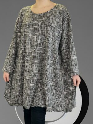 Εντυπωσιακό μπλουζοφόρεμα με σχέδιο ζιγκ-ζαγκ