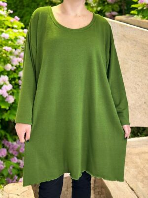 Λάιμ μπλουζοφόρεμα με απαλή υφή