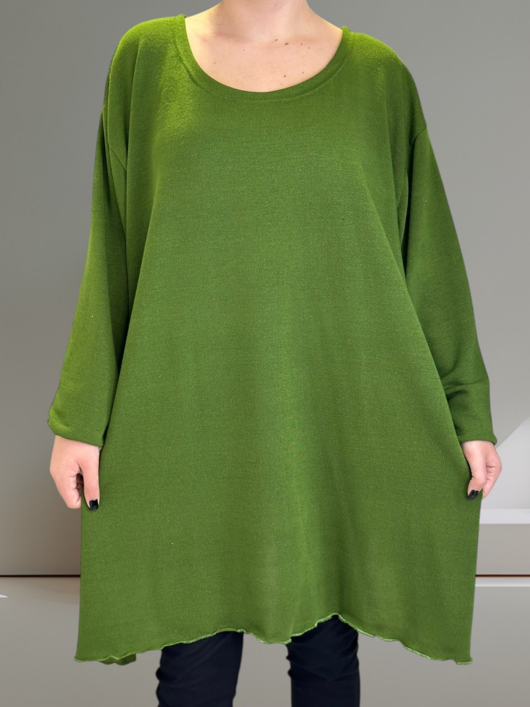 Λάιμ μπλουζοφόρεμα με απαλή υφή Λάιμ μπλουζοφόρεμα με απαλή υφή