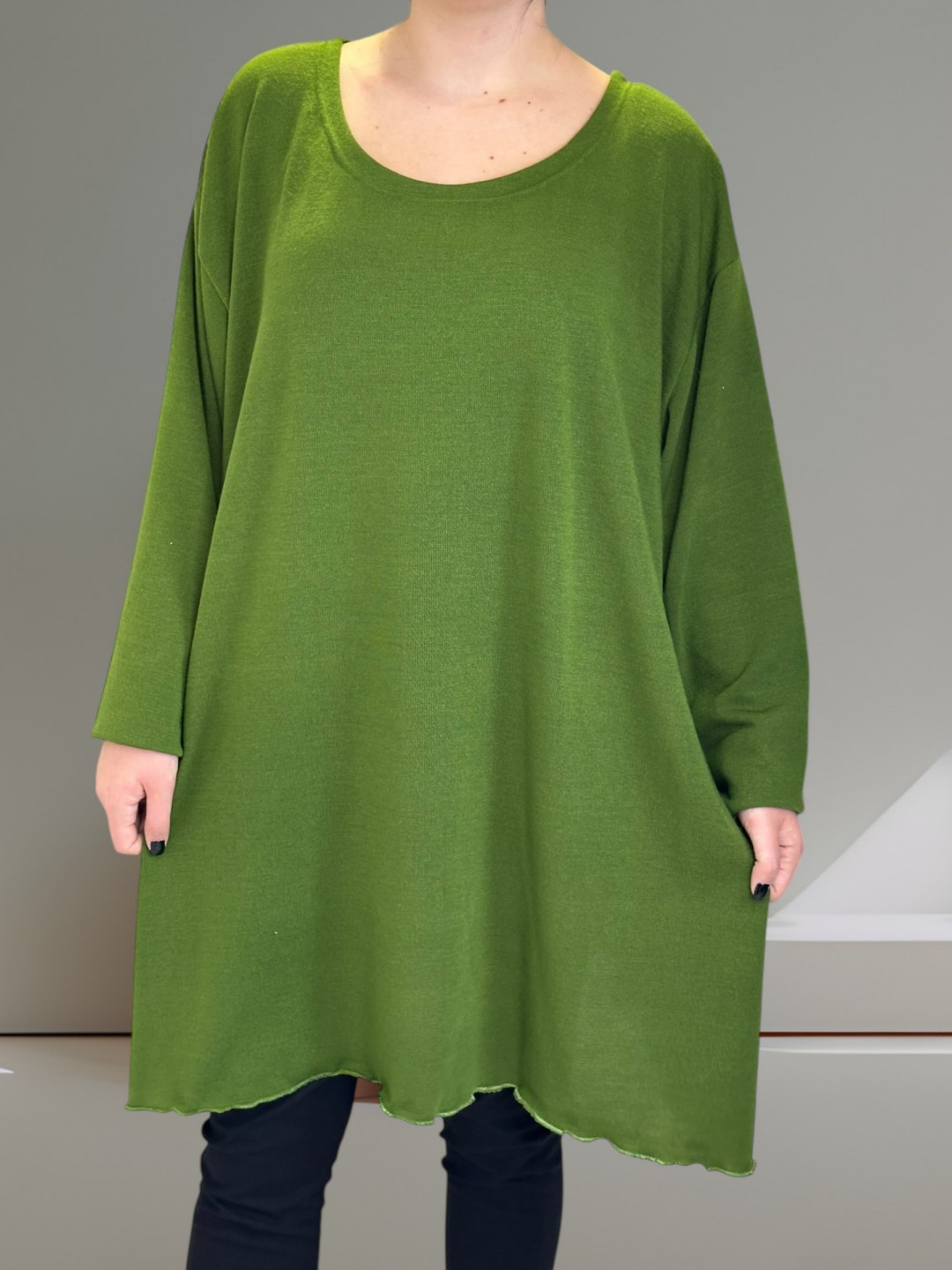 Λάιμ μπλουζοφόρεμα με απαλή υφή Λάιμ μπλουζοφόρεμα με απαλή υφή