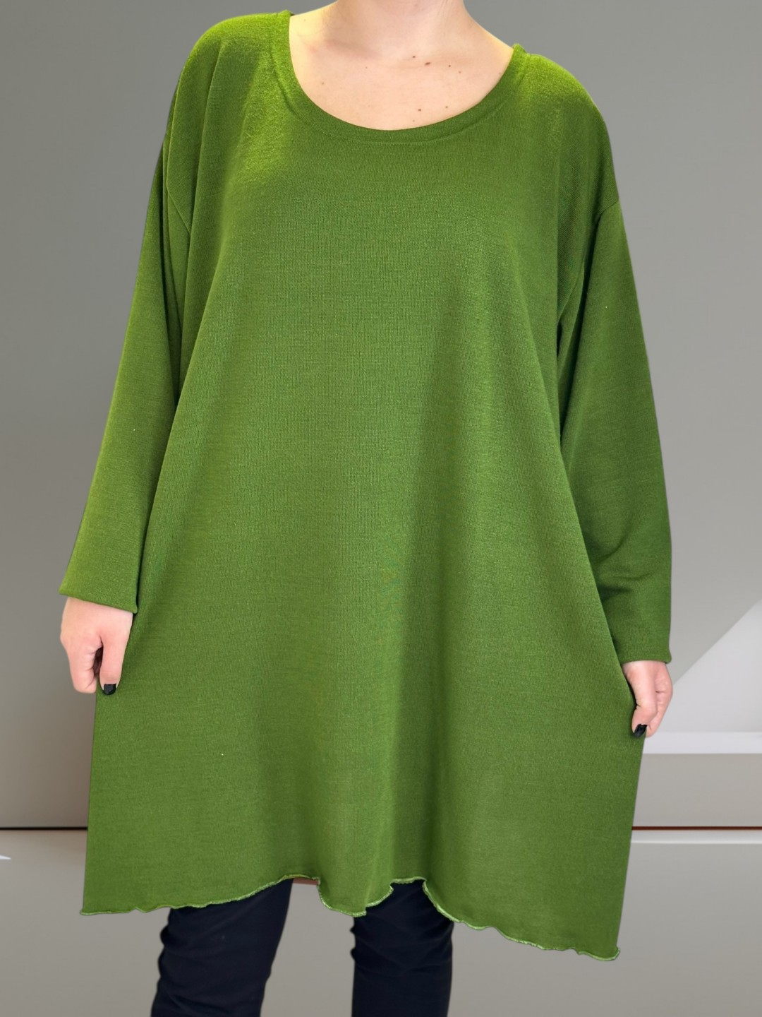 Λάιμ μπλουζοφόρεμα με απαλή υφή Λάιμ μπλουζοφόρεμα με απαλή υφή