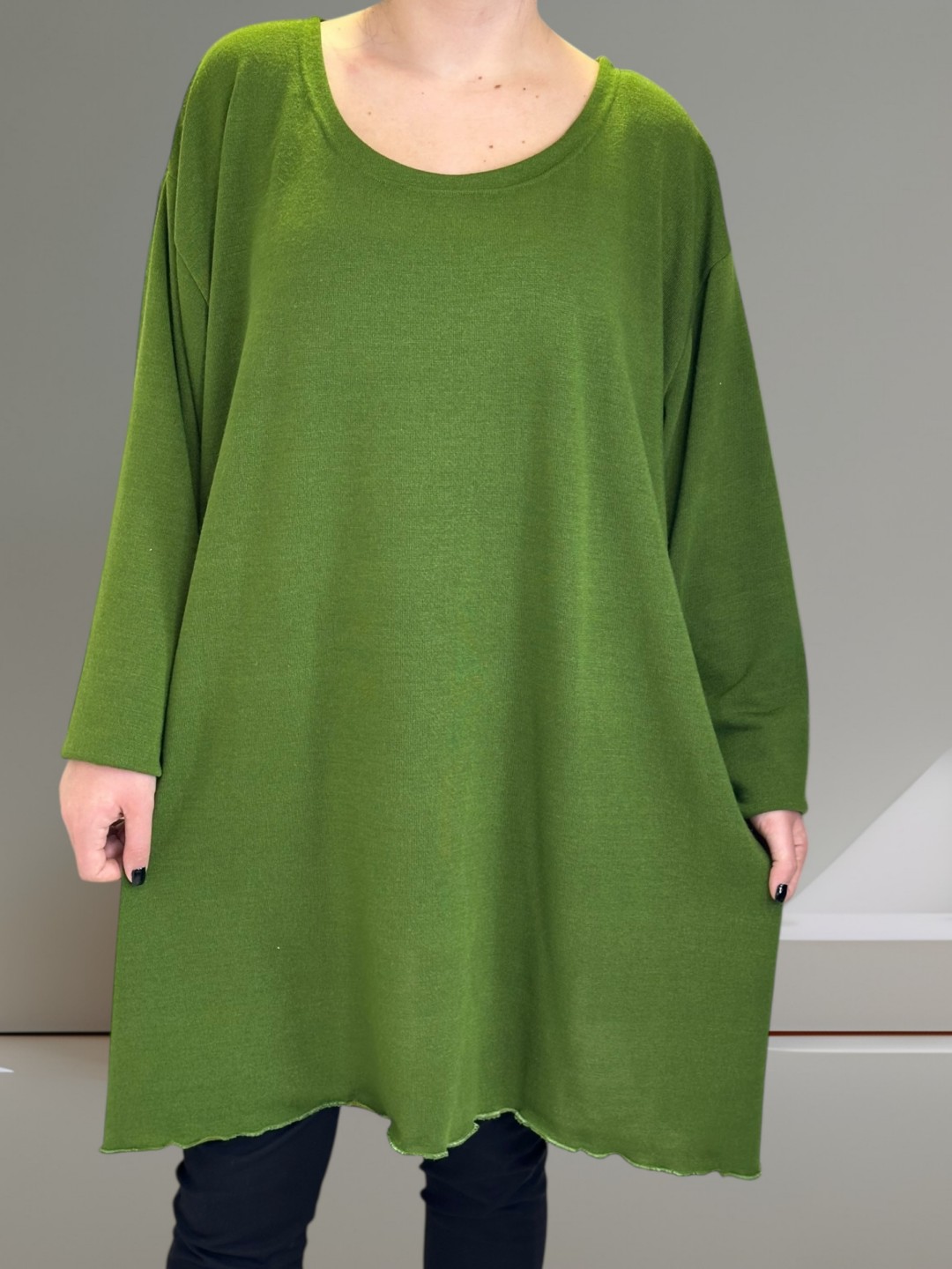 Λάιμ μπλουζοφόρεμα με απαλή υφή Λάιμ μπλουζοφόρεμα με απαλή υφή