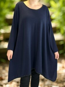 Κομψό μπλουζοφόρεμα με διακριτικές λούρεξ πινελιές