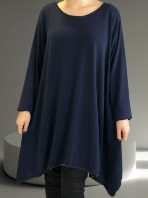 Κομψό μπλουζοφόρεμα με διακριτικές λούρεξ πινελιές