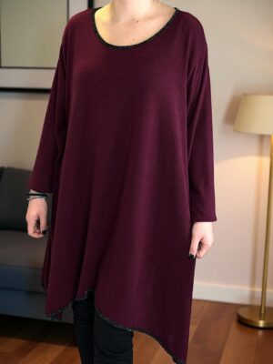 Κομψό μπλουζοφόρεμα με διακριτικές λούρεξ πινελιές