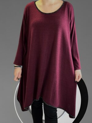 Κομψό μπλουζοφόρεμα με διακριτικές λούρεξ πινελιές