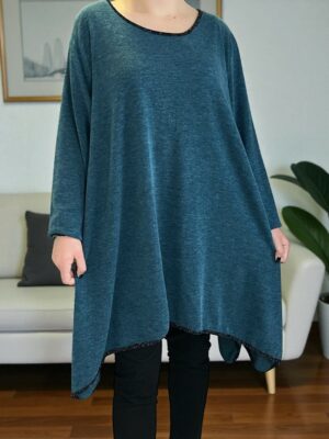 Κομψό μπλουζοφόρεμα με διακριτικές λούρεξ πινελιές