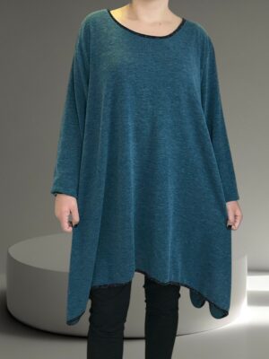 Κομψό μπλουζοφόρεμα με διακριτικές λούρεξ πινελιές