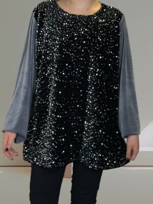Μπλούζα με μπροστινή παγιέτα
