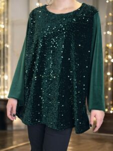 Μπλούζα με μπροστινή παγιέτα