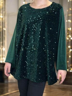 Μπλούζα με μπροστινή παγιέτα