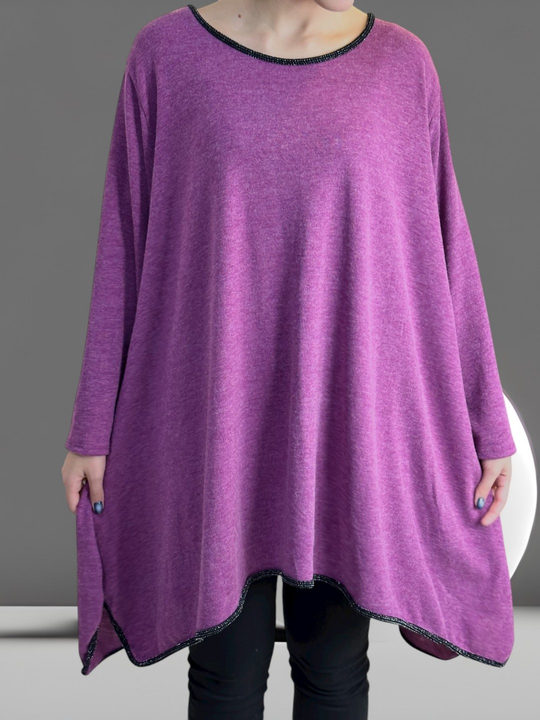 Κομψό μπλουζοφόρεμα με διακριτικές λούρεξ πινελιές Κομψό μπλουζοφόρεμα με διακριτικές λούρεξ πινελιές