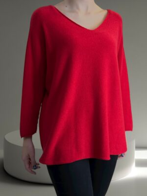 Πουλόβερ με V λαιμόκοψη και μοντέρνα γραμμή