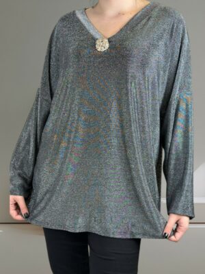 Lurex Μπλούζα με V