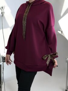 Μπλούζα φούτερ με λεοπάρ λεπτομέρειες