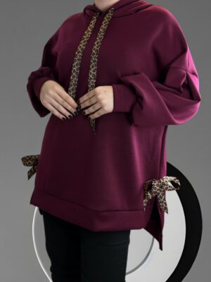 Μπλούζα φούτερ με λεοπάρ λεπτομέρειες