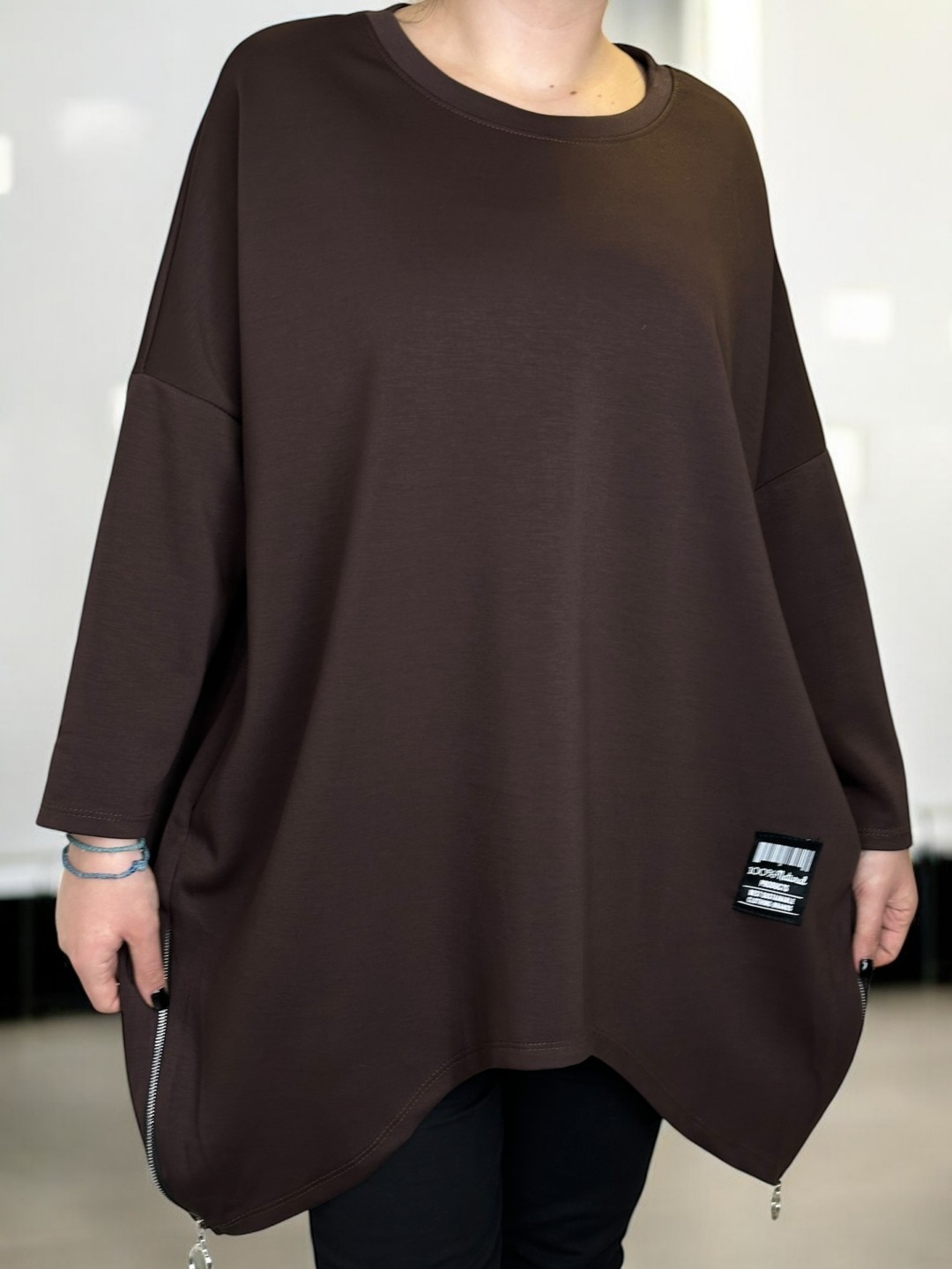 Casual μπλουζοφόρεμα με διακοσμητικά φερμουάρ Casual μπλουζοφόρεμα με διακοσμητικά φερμουάρ