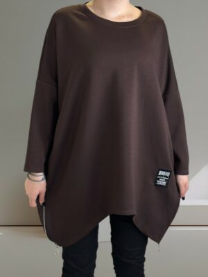 Casual μπλουζοφόρεμα με διακοσμητικά φερμουάρ