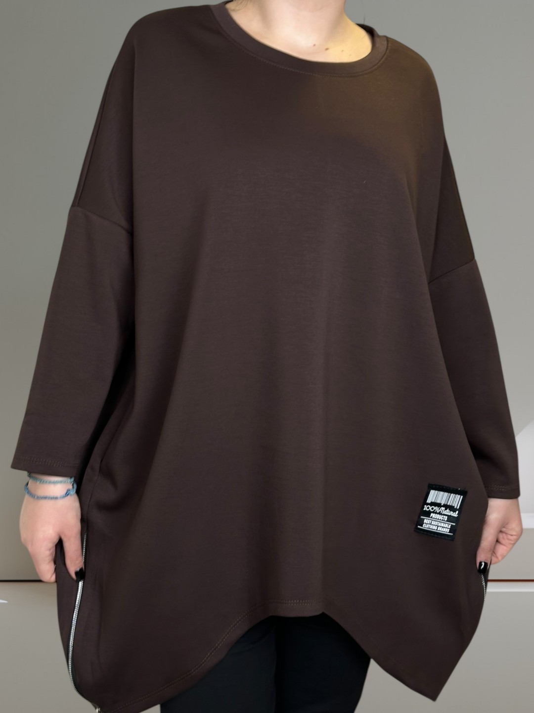 Casual μπλουζοφόρεμα με διακοσμητικά φερμουάρ Casual μπλουζοφόρεμα με διακοσμητικά φερμουάρ