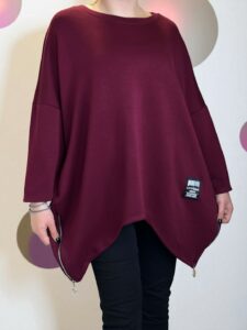 Casual μπλουζοφόρεμα με διακοσμητικά φερμουάρ